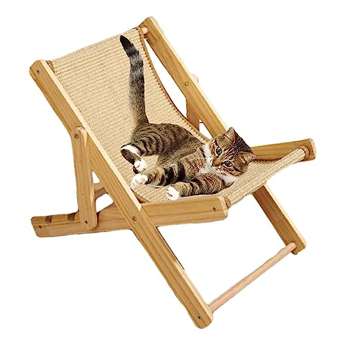 Katzenstuhl Balkon, Cat Lounge Chair, Outdoor Katzenliege Verstellbar, Verstellbare Katzenhängematte Für Kaninchen, Hauskatzen, Welpen, Tragfähigkeit 10kg von Ditanpu