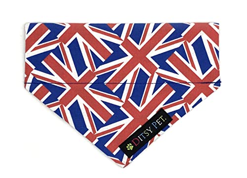 Hundehalstuch, Union Jack, platinfarben von Ditsy Pet.