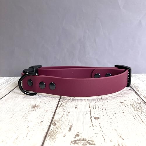 Original Biothane Wasserdichtes Hundehalsband mit Schnellverschluss (Wein, XS) von Ditsy Pet.