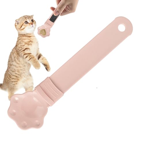 Cat Strip Happy Spoon | Katzenlöffel Katzenstreifen Katze Snack Schaufel Katzenpfotenform | Katzenleckerlis Löffel mit langem Griff Katzenfutterspender für nasse Katzenleckerlis Haustier Katze Hund von Diuyzoc