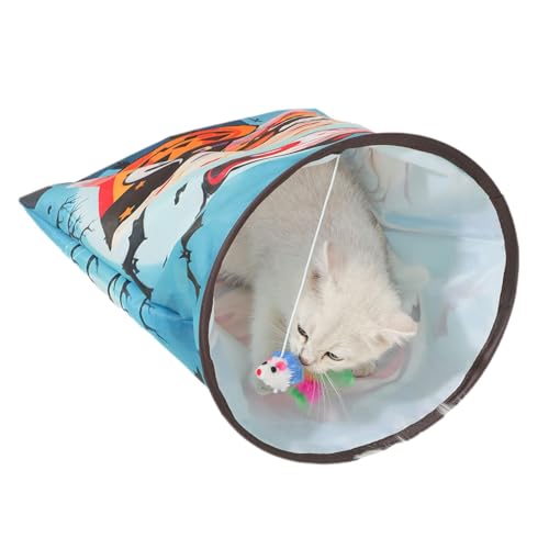 Cat Tunnel Toy with Ball | Pattern Cat Tube Tunnel | Foldable Cat Tunnel | Cat Toy Tube Tunnel | Cat Tunnel Tubes | Use Simply Perfect for Indoor and Outdoor Sports Games von Diuyzoc