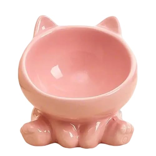 Ceramic Cat Dish | Elevated Cat Feeder | Anti Vomiting Cat Bowl | Neck Protection Cat Dish | Stylish Cat Food Dish | Easily Maintained for Owners Seeking Both Practicality and Comfort for Their Pets von Diuyzoc