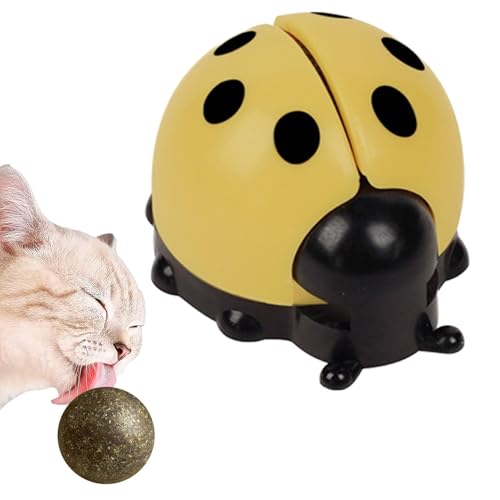 Diuyzoc Catnip Ball Toy, Wall Mounted Ladybug Shape Cat Chew Toy, Cat Teething Toys, Catnip Balls Toy Cats, Rotatable Edible Balls Interactive Cat Toy, Easy to Use, Portable for Kitten von Diuyzoc