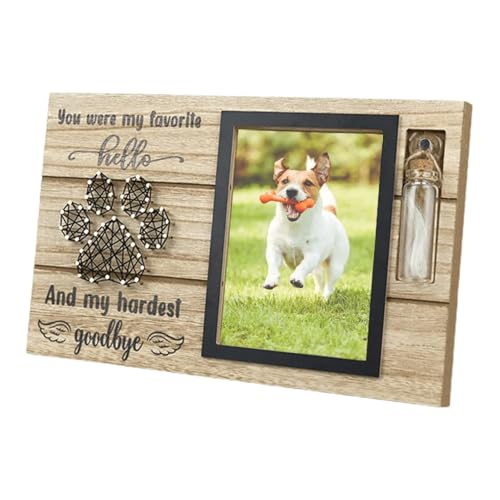 Diuyzoc Dog Memorial Picture Frame | Sympathy Loss Dog Keepsake | Wood Pet Keepsake Frame | Pet Urn Bottle | Dog Loss Memorial Frame | Perfect Size Ensuring An Elegant for Years von Diuyzoc