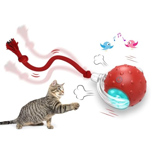 Diuyzoc Interaktiver Katzenspielzeug-Ball, wiederaufladbar, intelligenter Katzenspielzeug-Ball mit 3 Modi, elektrischer Katzenball, Kätzchen-Spielzeug, Katzenspielzeug für gelangweilte Indoor-Katzen, von Diuyzoc