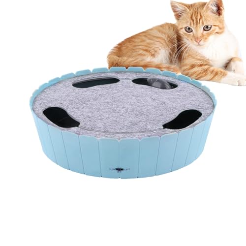 Diuyzoc Katzenjagdspielzeug, Zwei Geschwindigkeiten Katzenspielzeug, Automatisches Katzenspielzeug, Einstellbare Geschwindigkeitseinstellungen, Bewegungsaktiviert, 26 cm, Blau, für Katzen Indoor von Diuyzoc