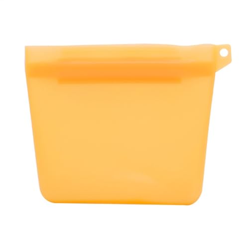 Diuyzoc Silikon-Hundeleckerli-Tasche, tragbare Haustier-Trainingstasche, Leckerli-Tasche, einfacher Verschluss, wasserdichtes Silikon, 12,5 x 9,5 x 2,5 cm, Orange, Weiß, für Haustiere von Diuyzoc