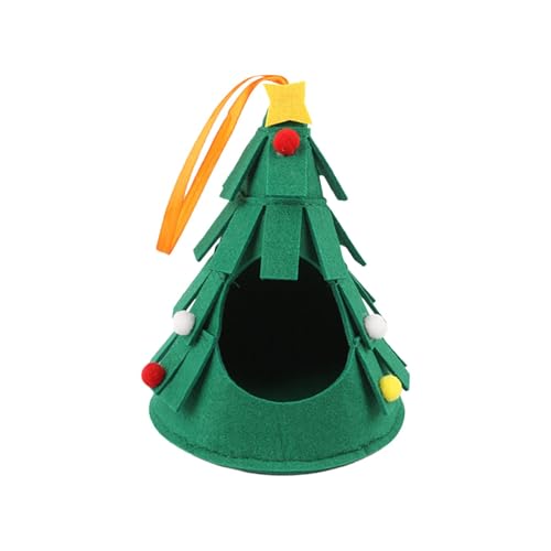 Diuyzoc Weihnachtsbett für Hamster, Tier-Weihnachtsbett, Weihnachtshamsterspielzeug, weiches Filzmaterial, sicher und warm, 16 cm/26 cm, für kleine Tiere von Diuyzoc