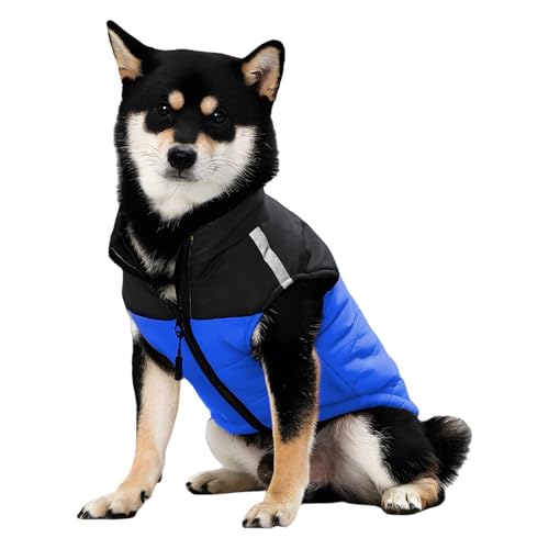 Hundemantel für draußen,Hundewintermantel - Rollkragen-Hundejacke - Warme Rollkragen-Hundejacke, Dicke Mäntel für kaltes Wetter, Winddicht für Ausflüge und Spaziergänge mit Haustieren von Diuyzoc