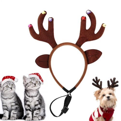 Welpengeweih Kopfbedeckung, Weihnachten Hundegeweih Stirnband, Wiederverwendbares Weihnachten Cosplay Welpen Stirnband für kleine mittelgroße Hunde, Kaninchen von Diuyzoc