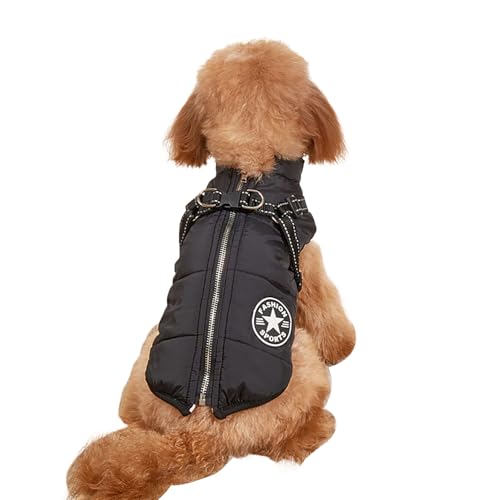 Wasserdichter Winter-Hundemantel für kleine Hunde, winddicht, isoliert, warme Jacke mit verstellbarem Geschirr, reflektierenden Streifen für Sicherheit, mit Fleece gefütterte Weste für kaltes Wetter von Dixacyer