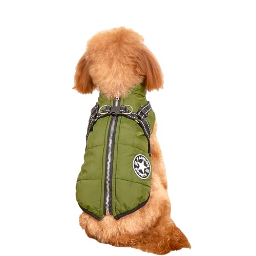 Wasserdichter Winter-Hundemantel für kleine Hunde – winddichte, isolierte, warme Jacke mit verstellbarem Geschirr, reflektierenden Streifen für Sicherheit, mit Fleece gefütterte Weste für kaltes von Dixacyer