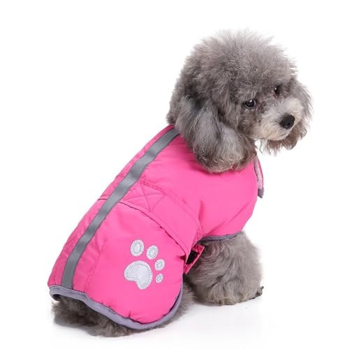 Wendbarer, wasserdichter Hundemantel mit reflektierender Sicherheit, Allwetterschutz für kleine bis 3XL Haustiere (Rosa, XL) von Dixacyer