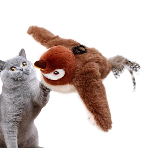 Djowyh Interaktives Katzenspielzeug Elektrisch Zur Selbstbeschäftigung - Wiederaufladbar, Vogel Beweglich Mit Katzenminze - Interactive Cat Toy - Automatisches - Katzen Spielsachen von Djowyh