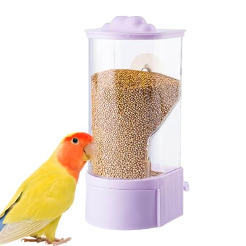 Djowyh Vogelkäfig -Feeder, Vogelhäuschen für Käfig - Automatischer transparenter Lebensmittelbehälter - Vogelfutterhäuschen für außen, Hülsentrennungsnahrungsmittel mit Barsch für Bluebird, Finch, von Djowyh