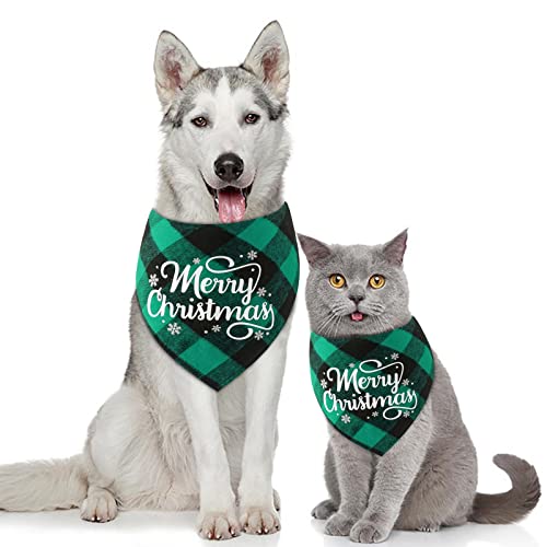 Weihnachten Bandana für Hund Kopftücher Hundehalstuch Dreieckstuch für Kleine, Mittelgroße und Große Hunde Katzen (F) von Dkings