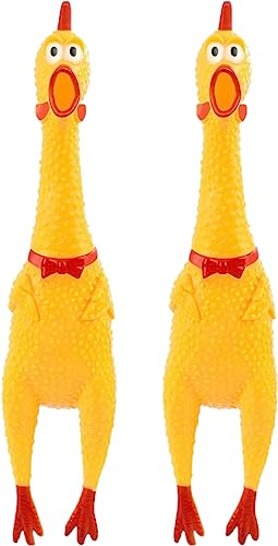 Dlh western Großes Quietschendes Huhn, Hund Spielzeug, Gummi, 30,5 cm, 2 Stück von Dlh western