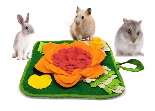 Dliduy Kaninchen-Futtermatte, Hasen-Schnüffelmatte für Hamster, Meerschweinchen, Frettchen, Igel, Chinchillas, interaktive Fütterungsmatte, Kleintier-Puzzle-Spielzeug, Stressabbau, Rosenrosa von Dliduy