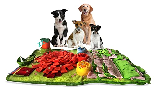 Schnüffelmatte für Hunde, langsames Füttern, Haustiere, Schnüffelunterlage, interaktives Puzzle-Spielzeug, fördert natürliche Futtersuche, Training, Stressabbau (Orange-1) von Dliduy