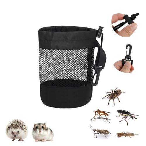 Atmungsaktive Igel-Tragetasche, Kleintier-Handtasche mit Kordelzug, mit Haken, kann am Rucksack aufgehängt werden, Reptilien-Rucksack, exzentrische Haustier-Tragetasche für Hamster, Spinnen, Geckos, von Dlmlemu