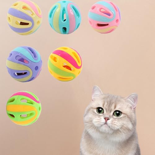 15 Stück 4,8cm Katzen Jingle Balls - Katzenspielzeug Ball Mit Glocke, Katzenglocken Ballspielzeug, Jingle Spielzeug Für Katzen, Hohle Katzen Jingle Bälle, Haustier Spielzeug Ball, Zufällige Farbe von Dmuzsoih