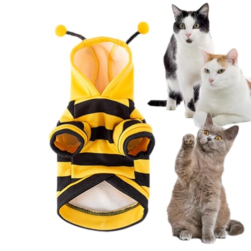 Bienenkostüm für kleine Hunde und Katzen, Bienen-Outfits, Bienen-Hundekostüme, Kapuzenpullover, Bienen-Welpen-Outfits, Haustierkostüm, lustige Bienen-Outfits, Kleidung für Haustiere, niedliche von Dmuzsoih