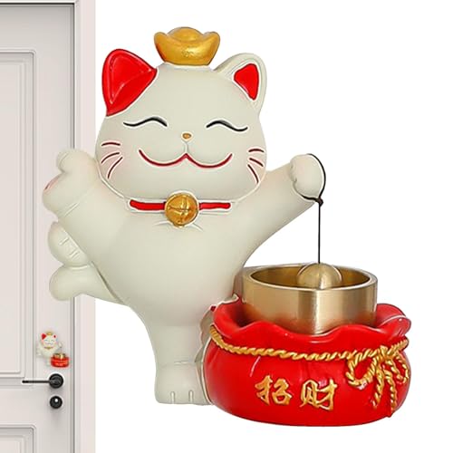 Dmuzsoih Fortune Cat Türklingel, Ladenbesitzerklingel zum Türöffnen | Türklingel zum Öffnen - Ring-Türklingel-Dekoration, entzückende Türklingel, die Reichtum anzieht, selbstklebendes von Dmuzsoih