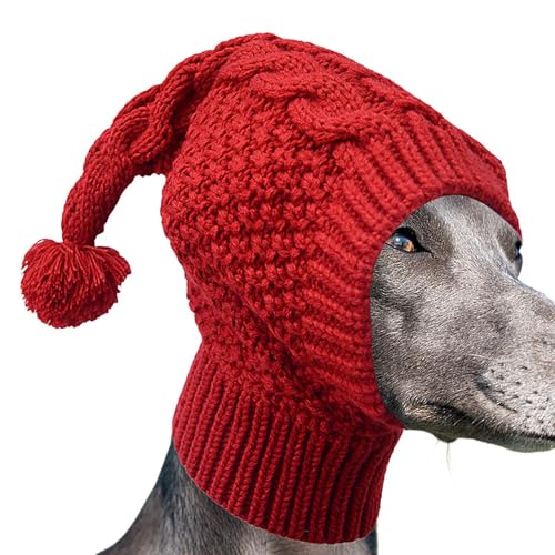 Dmuzsoih Gestrickte Hundemütze, Hundestrick-Wintermütze,Haustier Winter Strickmütze für Hund | Strickmütze für kleine, mittelgroße und große Hunde, gemütlich mit Ohrenschützer, modisch zum Wandern, von Dmuzsoih