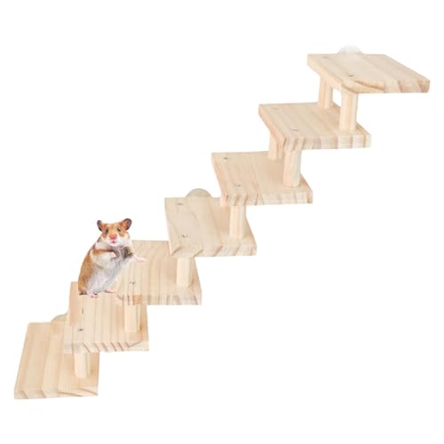 Dmuzsoih Hamstertreppe für Käfig, bissfeste Brücke, Treppe, Anti-Kauen, Kletterleiter, Spielzeug, Haustier-Lebensraum zum Spielen – kleine Schweine, Chinchillas, Meerschweinchen und mehr von Dmuzsoih