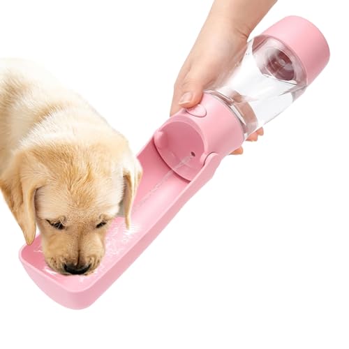 Dmuzsoih Haustier-Wasserflasche, Hunde-Wasserflasche - Auslaufsicherer tragbarer Wasserspender für Hunde,Faltbarer Wasserspender, Hundetrinkflasche für Katze, Haustier, Reisen, Outdoor von Dmuzsoih