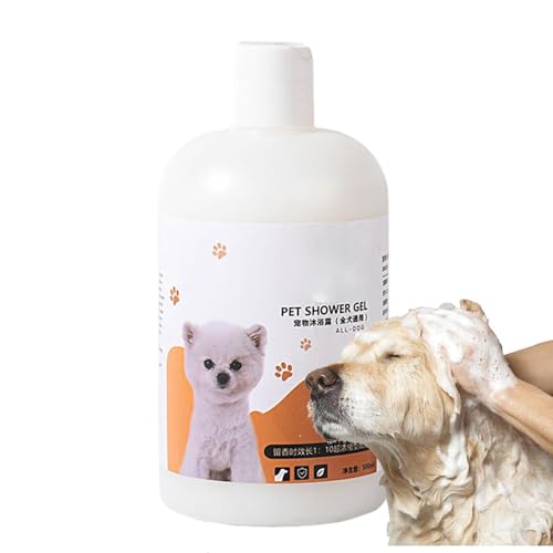 Dmuzsoih Haustiershampoo für Hunde, Hundeshampoo, 500 ml Katzenshampoo Feuchtigkeitscreme, Pet Bath Liquid Natürliches, sanftes Shampoo für stinkende Hunde und Haustiere von Dmuzsoih