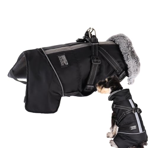 Dmuzsoih Hunde-Winterjacke, reflektierende Fleece-Hundekleidung, verstellbares Hundekostüm, wasserdicht, winddicht, Haustierbekleidung für und Winter von Dmuzsoih