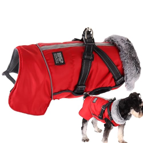 Dmuzsoih Hunde-Wintermantel, reflektierende Fleece-Hundekleidung, verstellbare Haustierbekleidung, wasserdicht, winddicht, Kostüm zum Wandern, Wandern, Camping, Skifahren von Dmuzsoih