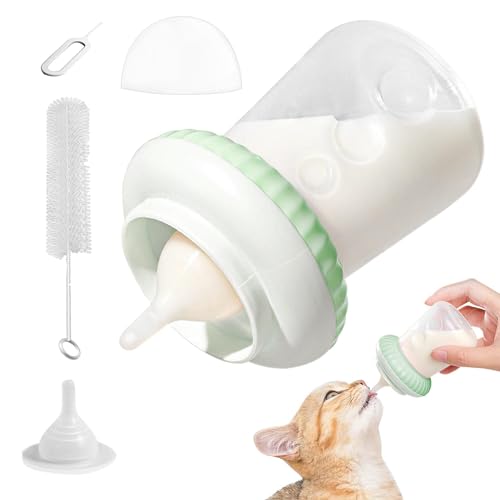 Dmuzsoih Milchflasche für Kätzchen, Futterspender für Welpen - Kätzchen-Futterflasche,Silikon-Futternippel, abnehmbare, leicht zu reinigende Kätzchenmilchflasche für Frettchen, Waschbären, von Dmuzsoih