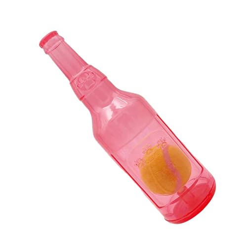 Dmuzsoih Quietschflasche Hundespielzeug, Gummi Hund Zähne Reinigung Flasche Spielzeug, Flaschen Form Hunde Spielzeug, Tennisball in einer Flasche Hundespielzeug, unzerstörbar Haustier Kauspiel für von Dmuzsoih