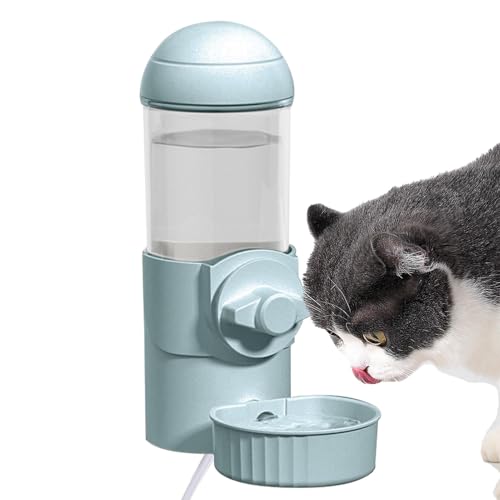 Dmuzsoih Wasserflasche für Hundebox, Wasserflaschenspender für Hundeboxen | Auto Siphon 500 ml Hundekäfig-Wasserspender beheizt,USB-Haustierkäfig mit hängendem Wasserspender für Katzen und Hunde von Dmuzsoih