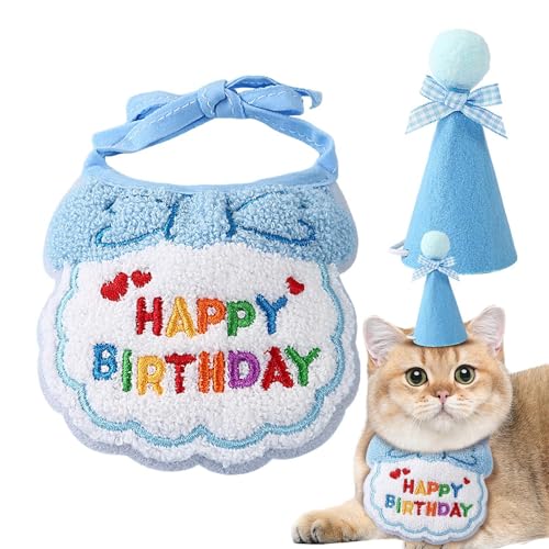 Katzen-Geburtstagskostüm,Alles Gute zum Geburtstag-Katzenkostüm,Katzen-Geburtstagshalsband und alles Gute zum Geburtstag-Partyzubehör - Süßes Katzen-Geburtstagshalsband, lustige Katzen-Geburtstagspart von Dmuzsoih