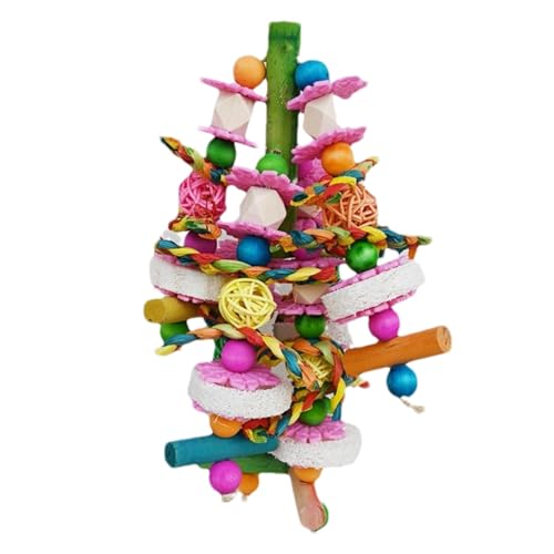 Kauspielzeug für Papageien, Vogelspielzeug für Papageien,Natürliche Luffa-bunte Vogelkäfig-Ornamente zum Kauen - Multifunktionales Schnabelschleifzubehör mit Metallhaken, Vogelspielzeug, Entspannungsz von Dmuzsoih