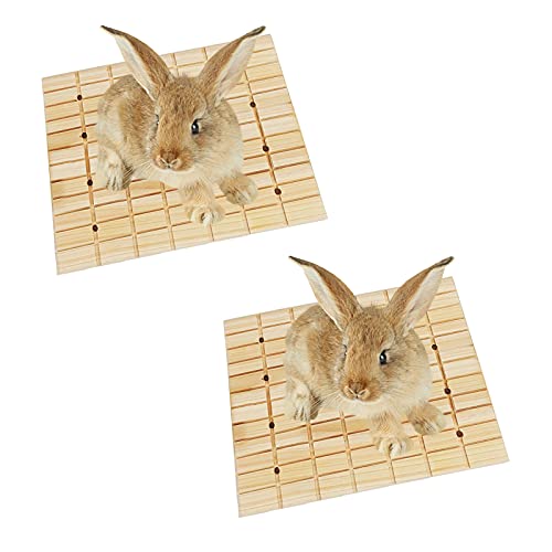 2 Pack Rabbit Wooden Scratch Board, Bunny Foot Pad, Teeth Grinding Toys for Small Animal, Claws Scratching Pad Toy and cage Accessories for Hamster Chinchilla Guinea Pigs von Dnoifne