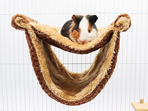 Warme Winter-Fleece-Hängematte für Ratten, Doppelschichtiges Vogelnester-Bett mit weichem Fleece, Vogelkäfig-Ständer, Versteckhöhle, Schlafzubehör für Ratten, Meerschweinchen, Hamster und Chinchillas von Dnoifne