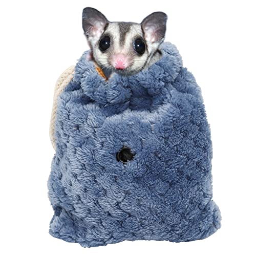 Sugar Glider Schlafsack Kleintiere Tragetasche Hamster Warm Nest Bett mit atmungsaktivem Loch und Kordelzug Design, warmer Schlafsack für Zucker Glider Ratte Eichhörnchen Meerschweinchen Vögel von Dnoifne