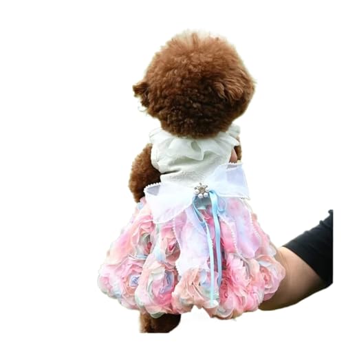 Dreidimensionaler Chiffon-Blumenrock für Frühling und Sommer, für Hunde und Katzen, Teddybär, Bichon, Zwergspitz, Größe XXL von DoRysk