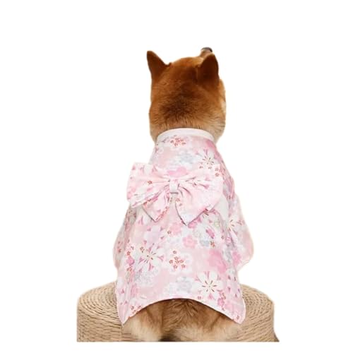 Dünner Katzen- und Hundemantel, Kimono, Sommer, Haustierkleidung für Katzen und Hunde, niedlicher Druck mit Schleife, Kätzchen, Sphynx-Kleidung, Outfit (Farbe: Einfarbig, Größe: 2, Anzug 1,5–2,5 kg) von DoRysk