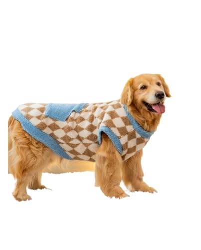 Herbst- und Winterpullover für große Hunde, warme Hundeweste, Fleece, Hundemantel, Haustier-Hunde-Kapuzenpullover, Golden Retriever, großes Hundekostüm (Blau, 6XL) von DoRysk