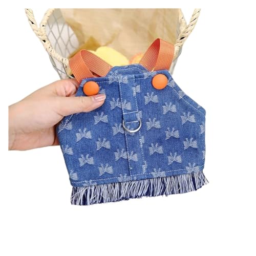 Spring Hundekleidung, Welpengeschirr, Weste mit D-Ring für kleine und mittelgroße Hunde, luxuriöse Designer-Denim-Kleidung für Chihuahua, Pudel (Blau, M) von DoRysk