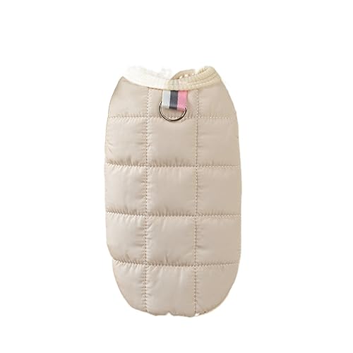 Warme Winter-Hundejacke, winddicht, passend für kleine Hunde, gepolsterte Kleidung, Chihuahua-Kleidung, Haustierbedarf (Beige, L) von DoRysk