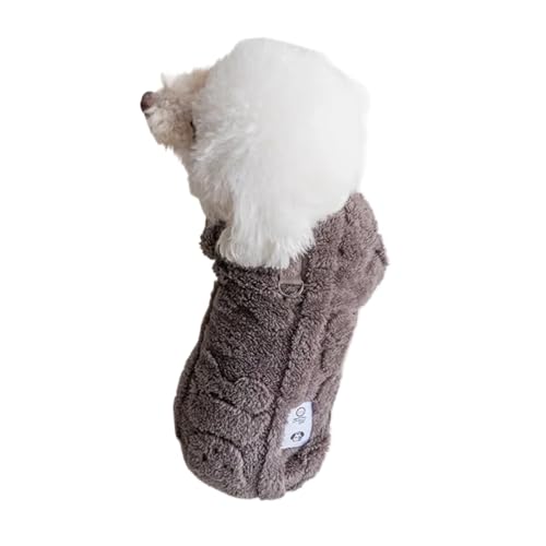 Warmer Haustiermantel, Winter-Hundepullover für kleine und mittelgroße Hunde, Katzenkleidung, Welpenweste, niedliche Jacke, Chihuahua, Yorkies, Kostüme (Braun, M) von DoRysk