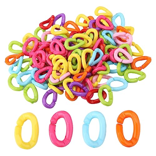 100Pcs Kunststoff Vogel C Clips Haken Kette Links DIY Papagei Spielzeug Mix ColorLittle pet Spielzeug von Doact