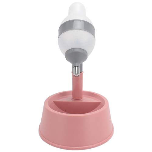 Automatisch Fütternder Wasserspender, Höhenverstellbarer Stehender Wasserspender für Haustiere, 2-in-1-Kunststoff für Hunde (PINK) von Doact