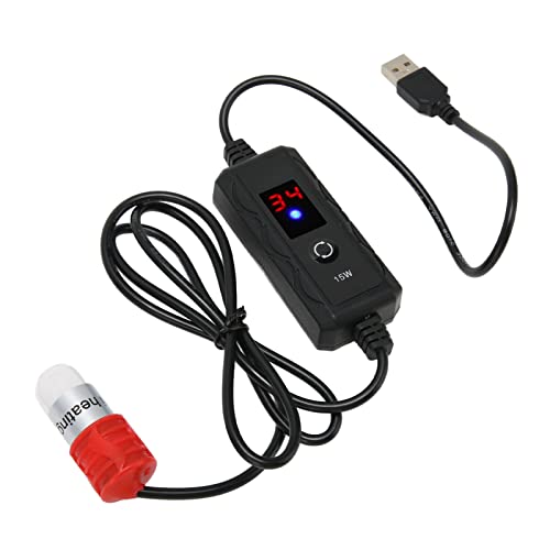 Doact Betta-Heizung, 15 W, Übertemperaturschutz, Mini-Aquarium-Heizung, 100–240 V, Stromausfall-Speicherfunktion für Süßwasser (EU-Stecker 100-240 V) von Doact